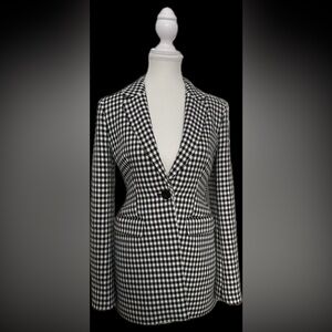 & other stories, black and white checker blazer, size 2